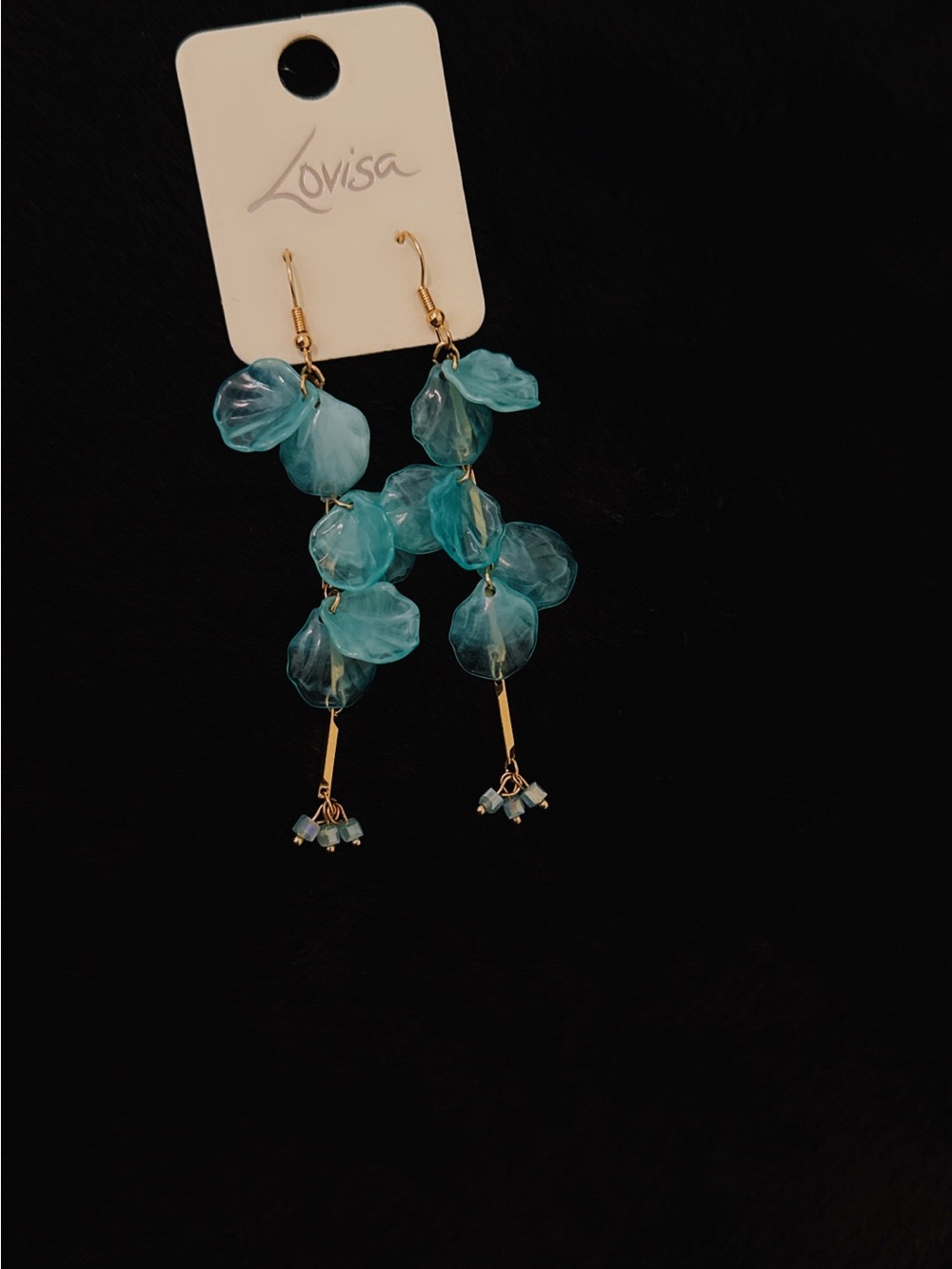 Lovisa Turquoise Petal Drop Earrings with Gold Accents